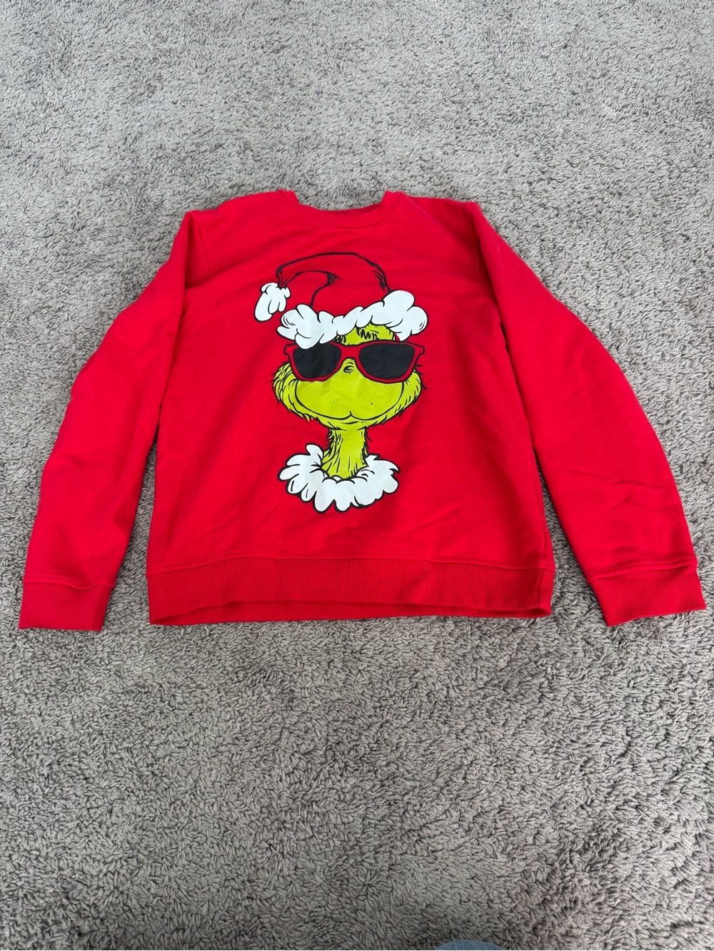 Youth Red Grinch Holiday Crewneck Sweater